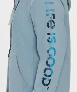 Hot Sale 👏 Life Is Good® Smoky Blue Tie-Dye Peace Zip-Up Hoodie - Men 🌟 -Life Is Good®-shop zu107089105 alt 4 tm1658318919