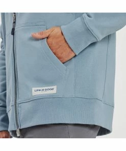 Hot Sale 👏 Life Is Good® Smoky Blue Tie-Dye Peace Zip-Up Hoodie - Men 🌟 -Life Is Good®-shop zu107089105 alt 5 tm1658251437