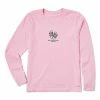 Best reviews of 👍 Life Is Good® Happy Pink 'Not All Who Wander' 🩴 Sandals Long-Sleeve Tee - 👩 Women 😍