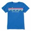 Hot Sale 😍 Life Is Good® Royal Blue Retro Wave Strip Tee - 👩 Women & Plus ✨