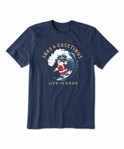 Best deal ✨ Life Is Good® Darkest Blue 'Seas & Greetings' Crusher Crewneck Tee - Men 😉