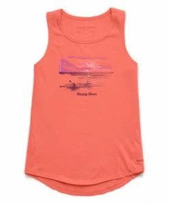 Hot Sale 🔔 Life Is Good® Mango Orange 'Happy Hour' Sunset Kayak Hi-Low Tank - 👩 Women & Plus 👏