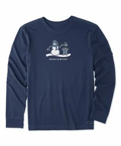 Best Pirce 🧨 Life Is Good® Darkest Blue 'Chillin' & Grillin' Crusher Long-Sleeve Tee - Men 😉