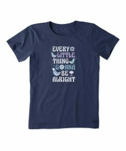Cheap 🥰 Life Is Good® Darkest Blue 'Gonna Be Alright' Crusher-Lite Crewneck Tee - 👩 Women 💯