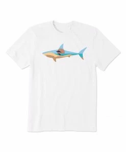 Deals 👏 Life Is Good® Cloud White Sharkscape Crusher-Lite Crewneck Tee - Men 👏