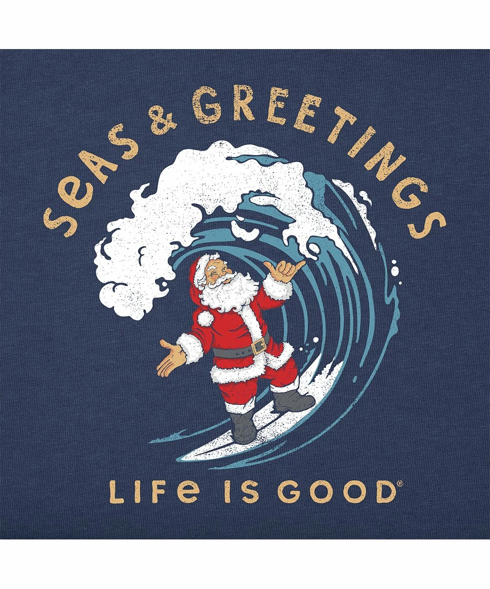 Best Pirce ❤️ Life Is Good® Darkest Blue 'Seas & Greetings' Crusher Crewneck Tee - 👩 Women & Plus 🎉 2 Best Pirce ❤️ Life Is Good® Darkest Blue 'Seas & Greetings' Crusher Crewneck Tee - 👩 Women & Plus 🎉 - Image 2