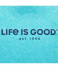 Best deal 👍 Life Is Good® Island Blue Cationic Active 'Est 1994' Long-Sleeve Crewneck Tee - 👩 Women 💯 -Life Is Good®-shop zu107090004 alt 4 tm1658251437