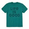 Top 10 👍 Life Is Good® Spruce Green 'Life Is Good' Crusher Crewneck Tee - Men & Big 🧨