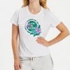 Wholesale 🌟 Life Is Good® Cloud White Cationic Active Tropical Hibiscus Crewneck Tee - 👩 Women ⭐