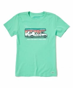 Promo 👍 Life Is Good® Spearmint Green 'Great Wide Open' Crusher-Lite Crewneck Tee - 👩 Women ⭐