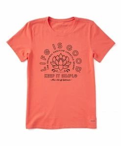 Budget 👍 Life Is Good® Mango Orange 'Keep It Simple' Crusher Crewneck Tee - 👩 Women & Plus ✨