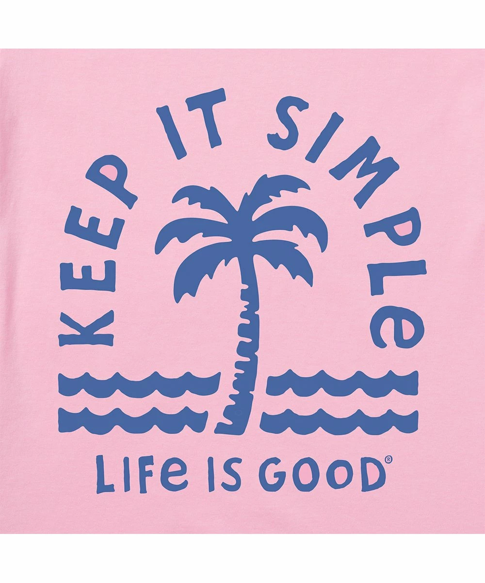 Deals ⌛ Life Is Good® Happy Pink 'Keep It Simple' Crusher-Lite Crewneck Tee - 👩 Women & Plus 🔥 2 Deals ⌛ Life Is Good® Happy Pink 'Keep It Simple' Crusher-Lite Crewneck Tee - 👩 Women & Plus 🔥 - Image 2