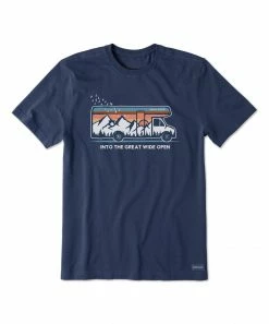 Flash Sale ❤️ Life Is Good® Darkest Blue 'Into The Great Wide Open' Crusher Crewneck Tee - Men 😉