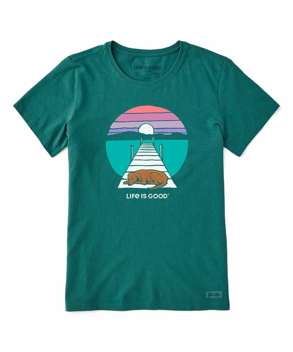 Best reviews of 😍 Life Is Good® Spruce Green 'Life Is Good' Dock 🐕 Dog Crusher-Lite Crewneck Tee - 👩 Women & Plus 👍 1 Best reviews of 😍 Life Is Good® Spruce Green 'Life Is Good' Dock 🐕 Dog Crusher-Lite Crewneck Tee - 👩 Women & Plus 👍