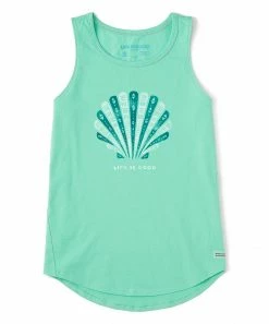 Promo 😀 Life Is Good® Spearmint Green 'Life Is Good' Geo Shell Crusher Hi-Low Tank - 👩 Women 🤩
