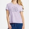 Deals ❤️ Life Is Good® Lilac Purple Cationic Active 'Breathe' Lotus Crewneck Tee - 👩 Women & Plus 💯
