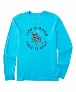 Best deal 👍 Life Is Good® Island Blue 'Take It Easy' Long-Sleeve Tee - Men 😉
