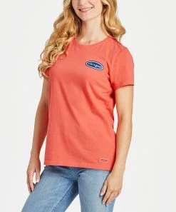 Best deal 😍 Life Is Good® Mango Orange 'Hold Your Horses' Crusher Crewneck Tee - 👩 Women 🔔 -Life Is Good®-shop zu107090976 alt 2 tm1658318634