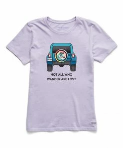 Cheapest ✨ Life Is Good® Lilac Purple 'Not All Who Wander Are Lost' Crusher Crewneck Tee - 👩 Women 👍