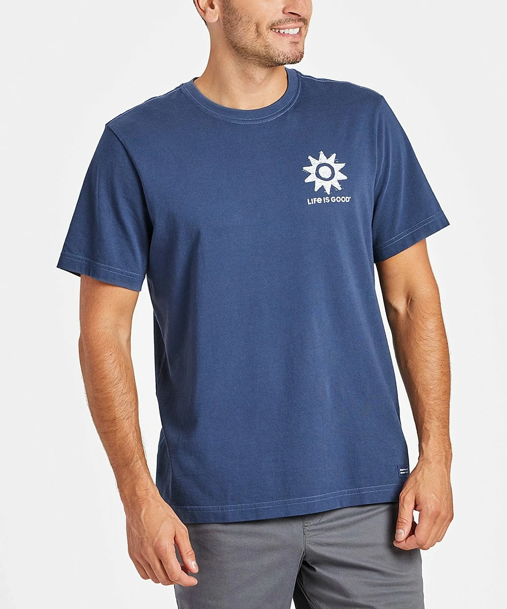Coupon ⌛ Life Is Good® Darkest Blue 'Life Is Good' Woodblock Sea Crusher Crewneck Tee - Men 😀 2 Coupon ⌛ Life Is Good® Darkest Blue 'Life Is Good' Woodblock Sea Crusher Crewneck Tee - Men 😀 - Image 2