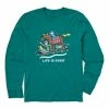 Best Sale 🌟 Life Is Good® Spruce Green 'Life Is Good' Sled Crusher Long-Sleeve Tee - Men 🤩