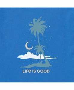 Cheapest 🎁 Life Is Good® Royal Blue 'Log On' Bonfire Crusher-Lite Crewneck Tee - Men & Big 👏 -Life Is Good®-shop zu107096443 alt 3 tm1658253129