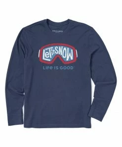 Coupon ⭐ Life Is Good® Darkest Blue 'Let It Snow' Goggles Crusher Long-Sleeve Tee - Men & Big 🌟