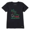 Flash Sale 🥰 Life Is Good® Jet Black 'Merry & Bright' Neon Crusher V-Neck Tee - 👩 Women 🔔