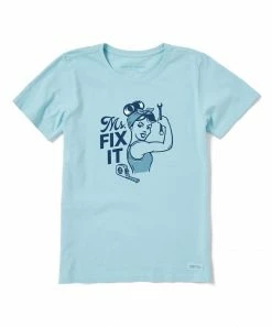 Deals 🧨 Life Is Good® Beach Blue 'Ms. Fix It' Crusher-Lite Crewneck Tee - 👩 Women ✨