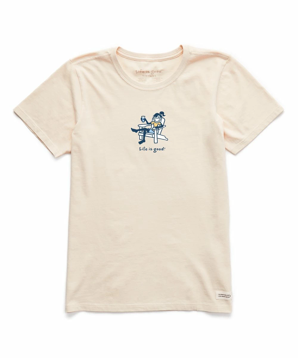 Best deal 🌟 Life Is Good® Putty White 'Life Is Good' Adirondack Crusher Crewneck Tee - 👩 Women 😀 1 Best deal 🌟 Life Is Good® Putty White 'Life Is Good' Adirondack Crusher Crewneck Tee - 👩 Women 😀