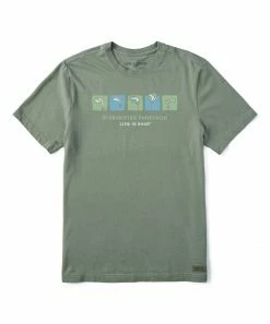 Cheapest 🌟 Life Is Good® Moss Green 'Diversified Portfolio' Crusher Crewneck Tee - Men ❤️