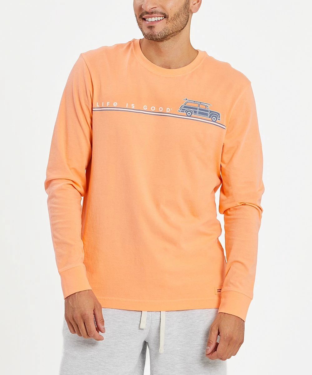 Outlet 😍 Life Is Good® Canyon Orange 'Take Me To The Ocean' Long-Sleeve Tee - Men 🔔 3 Outlet 😍 Life Is Good® Canyon Orange 'Take Me To The Ocean' Long-Sleeve Tee - Men 🔔 - Image 3