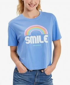 Brand new 👏 Life Is Good® Cornflower Blue 'Smile' Short-Sleeve Boxy Tee - 👩 Women ⌛ 9 Brand new 👏 Life Is Good® Cornflower Blue 'Smile' Short-Sleeve Boxy Tee - 👩 Women ⌛ -Life Is Good®-shop zu107096857 alt 4 tm1658318634