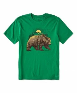 Deals 🎁 Life Is Good® Kelly Green 'Life Is Good' Bearscape Crusher Crewneck Tee - Men ⭐
