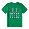 New 😀 Life Is Good® Kelly Green 'Good Vibes' Crusher Crewneck Tee - Men & Big 🤩