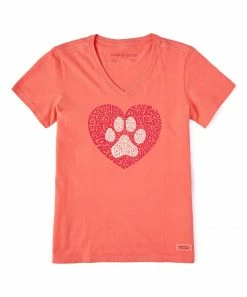 Promo ✨ Life Is Good® Mango Orange 'Love' Animal Heart Crusher-Lite Crewneck Tee - 👩 Women 💯