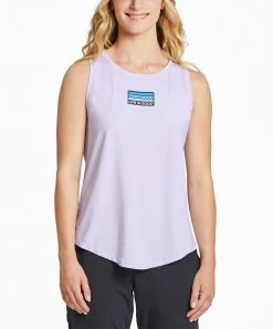 Best Pirce ⌛ Life Is Good® Lilac Purple Cationic Active Stripes Racerback Tank - 👩 Women ⌛