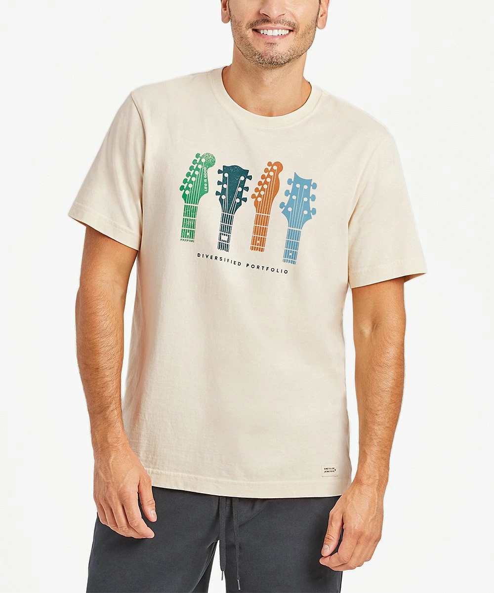 Discount 🤩 Life Is Good® Putty White 'Diversified Portfolio' Guitar Crusher Crewneck Tee - Men 👍 3 Discount 🤩 Life Is Good® Putty White 'Diversified Portfolio' Guitar Crusher Crewneck Tee - Men 👍 - Image 3