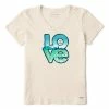 Best reviews of 🌟 Life Is Good® Putty White 'Love' Landscape Crusher-Lite Crewneck Tee - 👩 Women & Plus 🌟