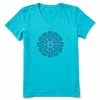 Budget 🌟 Life Is Good® Island Blue 'Life Is Good' Flip Flop Mandala Crusher Crewneck Tee - Plus 😉