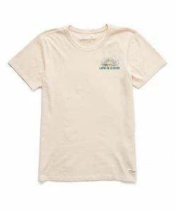 Best Pirce 👍 Life Is Good® Putty White 'Life Is Good' Bearscape Crusher Crewneck Tee - 👩 Women & Plus 🎁 -Life Is Good®-shop zu107097472 alt 2 tm1658247142