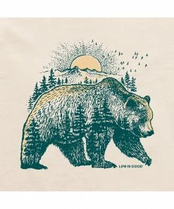 Best Pirce 👍 Life Is Good® Putty White 'Life Is Good' Bearscape Crusher Crewneck Tee - 👩 Women & Plus 🎁 -Life Is Good®-shop zu107097472 alt 4 tm1658187918