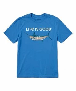 Best deal 🔔 Life Is Good® Royal Blue 'Life Is Good' Marlin Crusher-Lite Crewneck Tee - Men & Big ✨