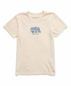 Flash Sale 😀 Life Is Good® Putty White 'Happy Camper' Crusher Crewneck Tee - 👩 Women & Plus 😉