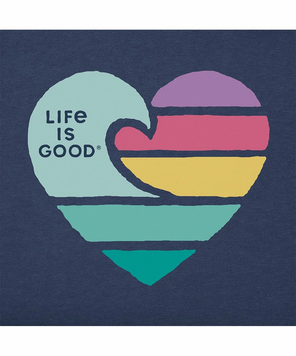 Brand new 🛒 Life Is Good® Darkest Blue 'Life Is Good' Wave Heart Crusher Crewneck Tee - 👩 Women 🎁 2 Brand new 🛒 Life Is Good® Darkest Blue 'Life Is Good' Wave Heart Crusher Crewneck Tee - 👩 Women 🎁 - Image 2
