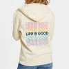 Promo ❤️ Life Is Good® Putty White 'Life Is Good' Simply True Zip-Up Hoodie - 👩 Women 👏