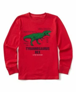 Buy ✨ Life Is Good® Positive Red 'Tyrannosaurus Rex' Crusher Long-Sleeve Tee - Kids 💯