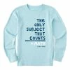 Cheap 😀 Life Is Good® Beach Blue 'The Only Subject That Counts' Crusher Long-Sleeve Tee - Kids ❤️