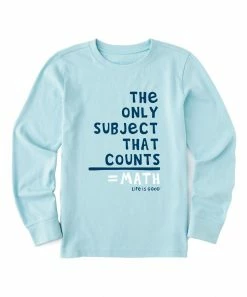 Cheap 😀 Life Is Good® Beach Blue 'The Only Subject That Counts' Crusher Long-Sleeve Tee - Kids ❤️