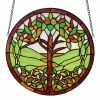 Cheapest 👍 River Of Goods Green Multicolor 14'' Tree Of Life Stained Glass Window Panel ✔️
